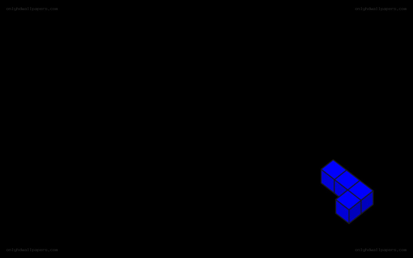 Blue Tetris block on black