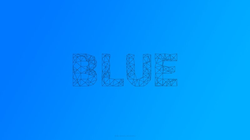 Blue Text on Blue Background — Minimalist
