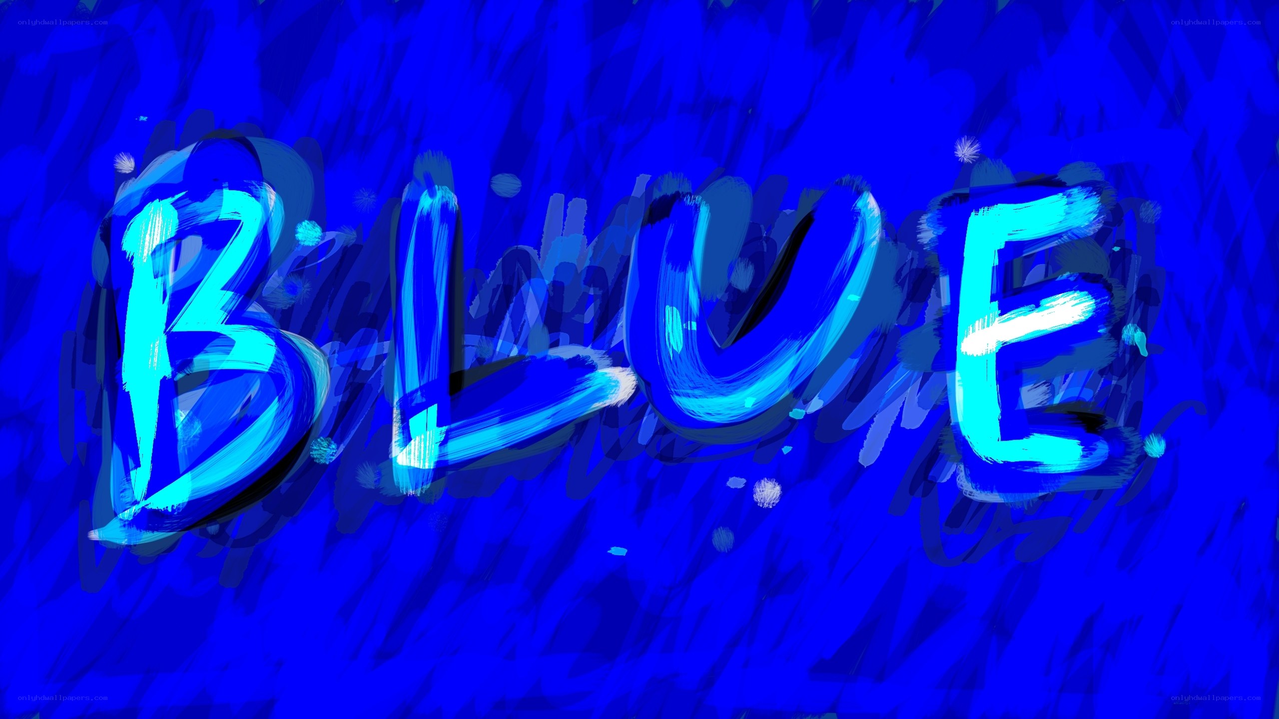 Blue text on blue background