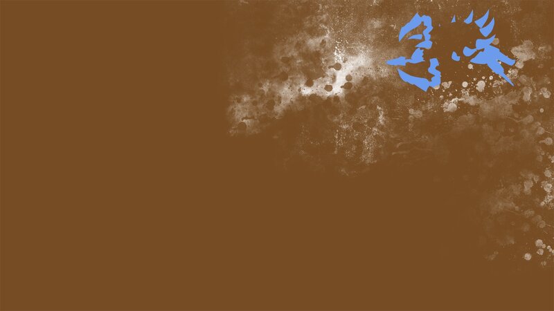 blue text on brown background