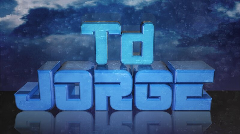 Blue text on cloudy background