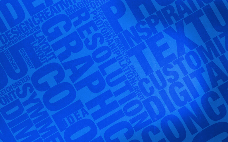 blue text word cloud