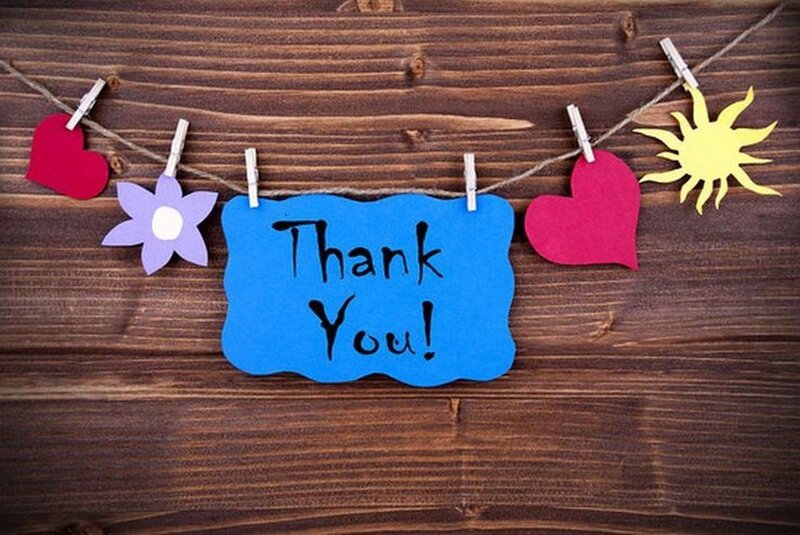 Blue Thank You Sign