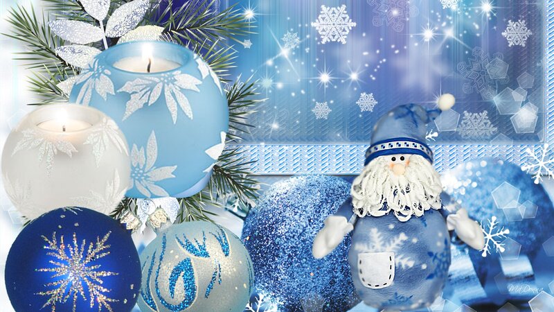 Blue-themed Christmas Decorations