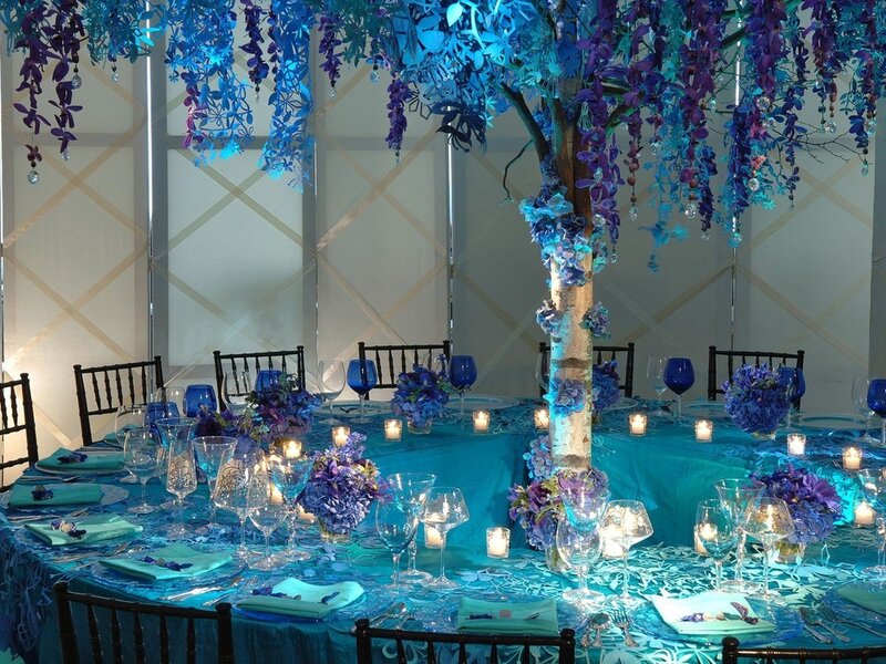Blue-themed Wedding Table — Blue