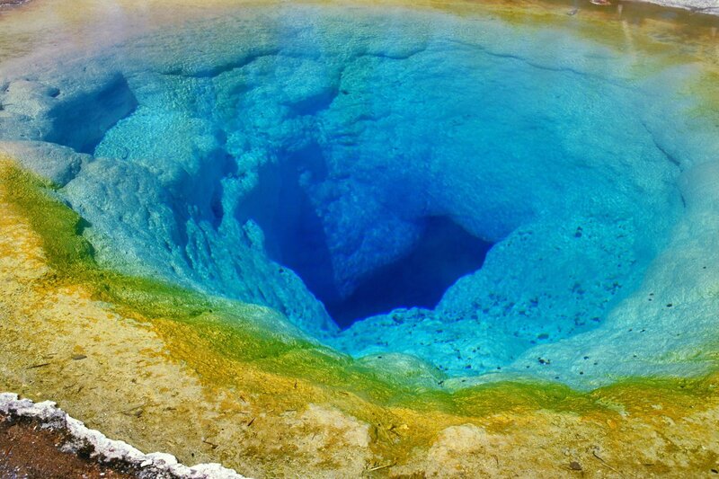 Blue thermal spring crater