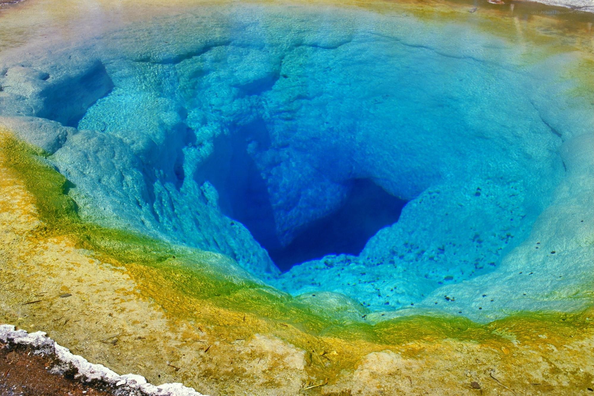 Blue thermal spring crater