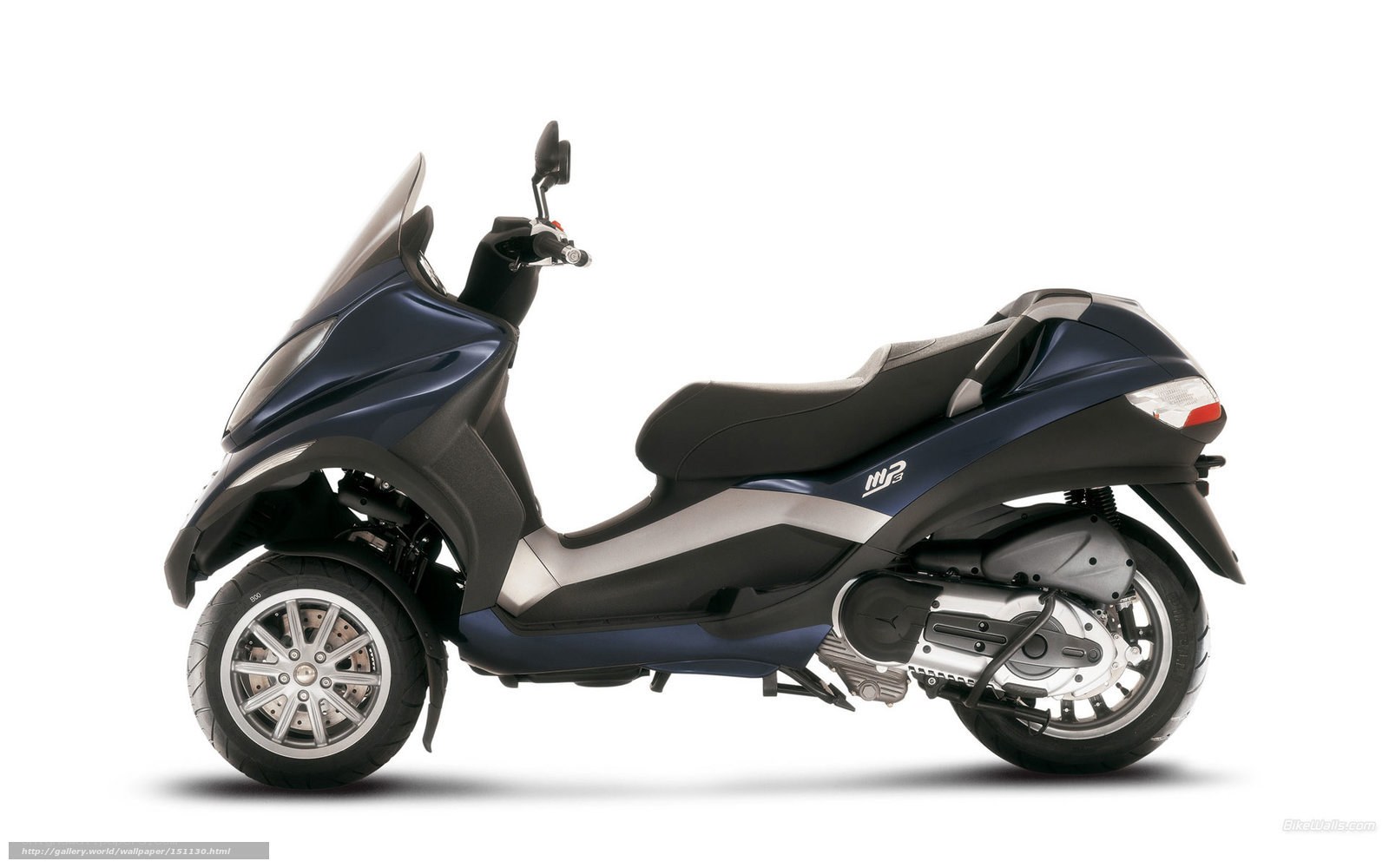 Blue three-wheeled scooter