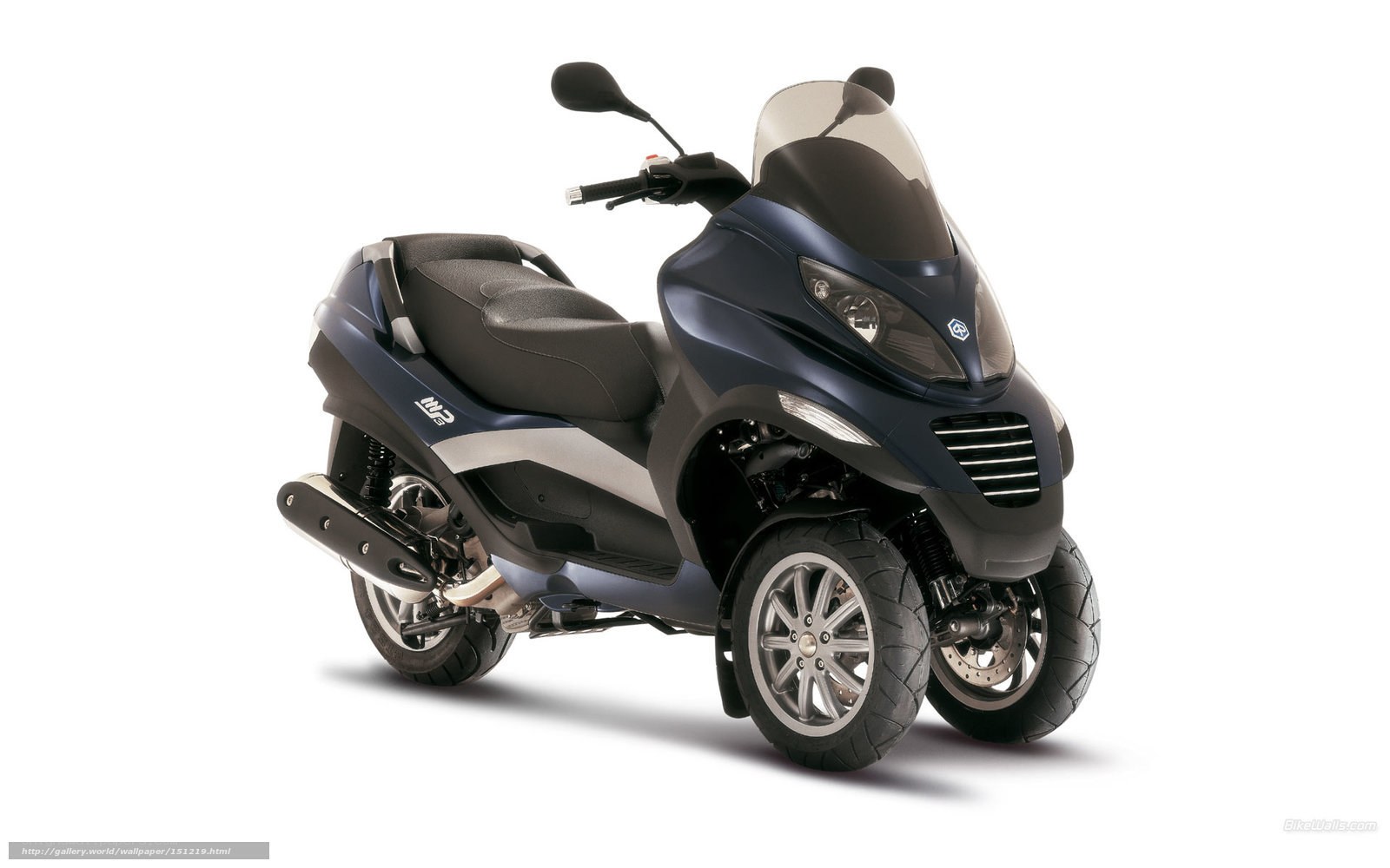 blue three-wheeled scooter