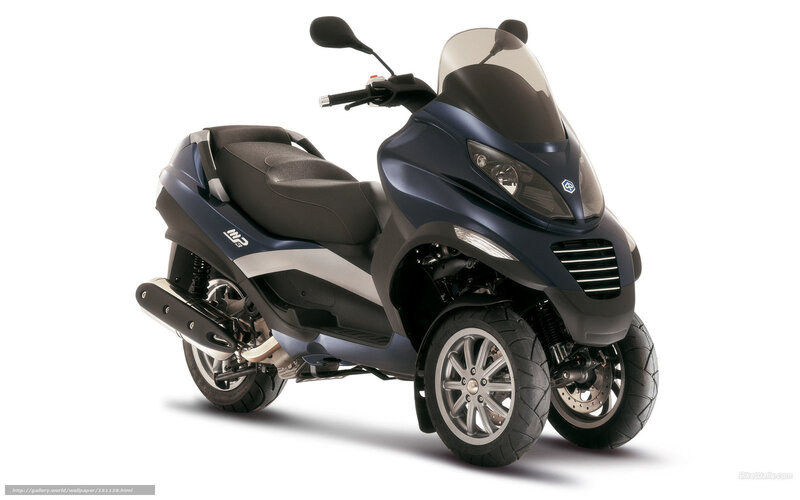 blue three-wheeled scooter