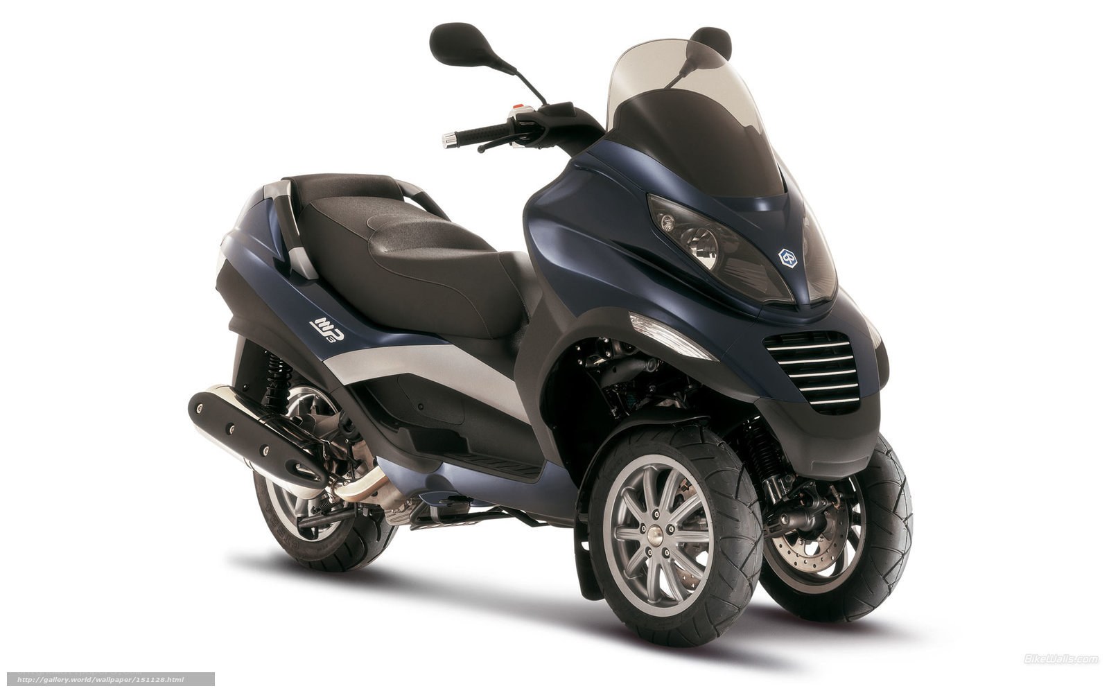 blue three-wheeled scooter