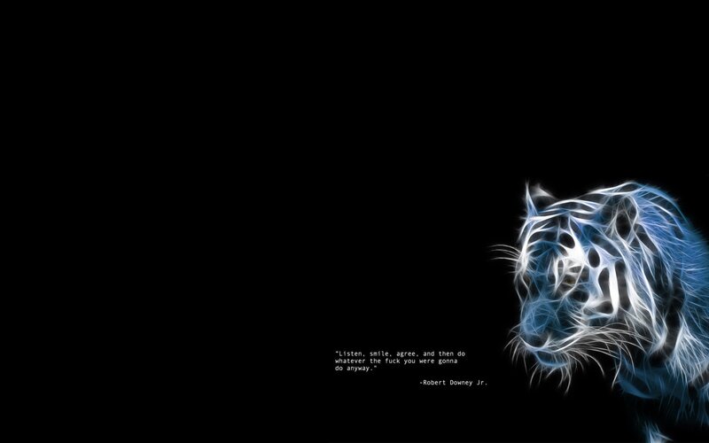 Blue Tiger Head — Black