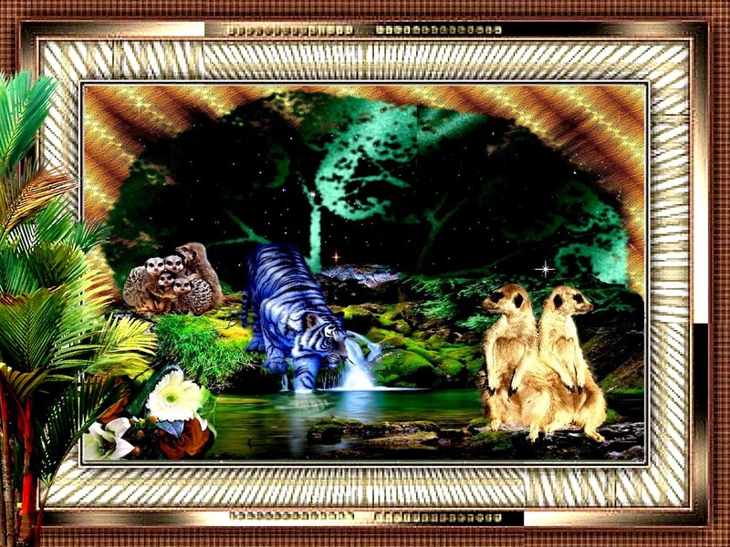 Blue Tiger in Jungle