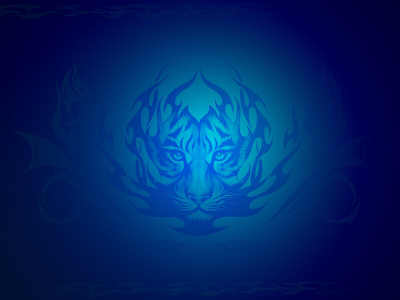 Blue tiger tribal design