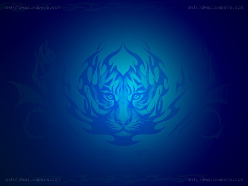 Blue tiger tribal design