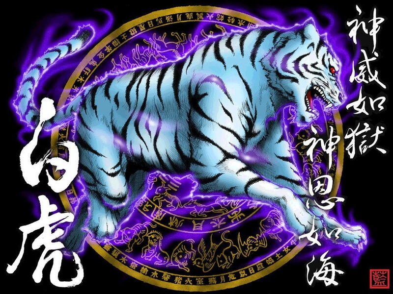 Blue Tiger with Purple Aura — Dramatic
