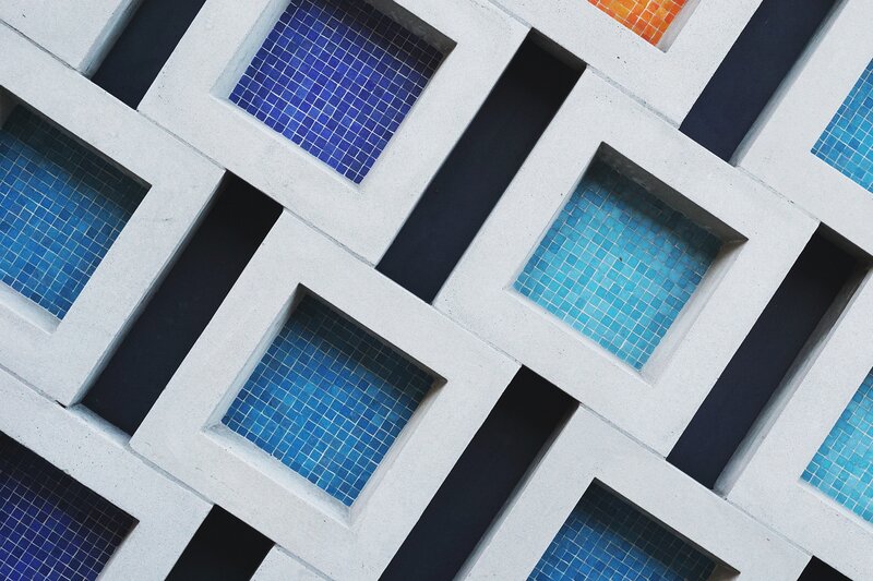 Blue Tile Mosaic Wall