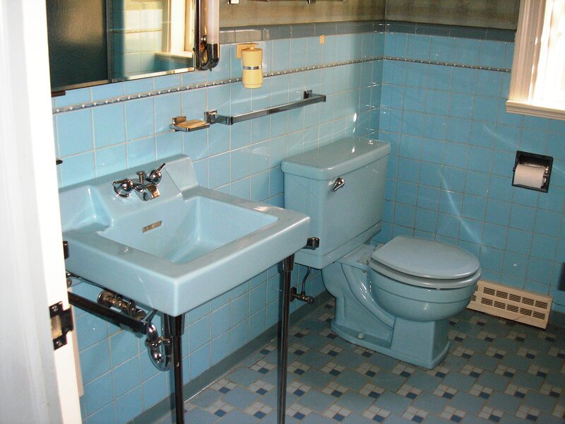 Blue-tiled Bathroom