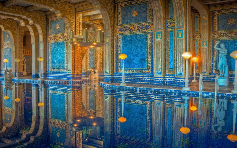 Blue-tiled Indoor Pool