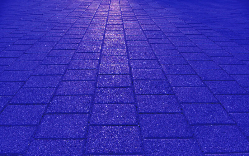 blue tiled pavement surface