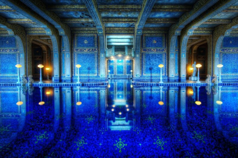 Blue Tiled Pool Interior — Serene