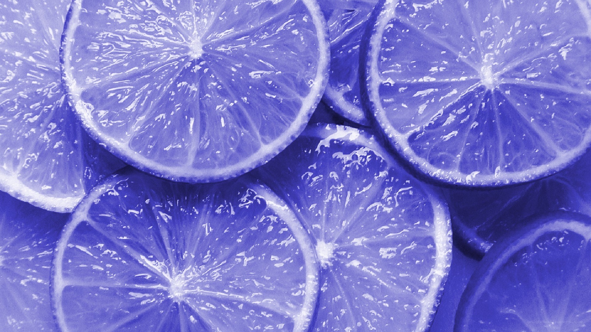 blue-tinted lemon slices