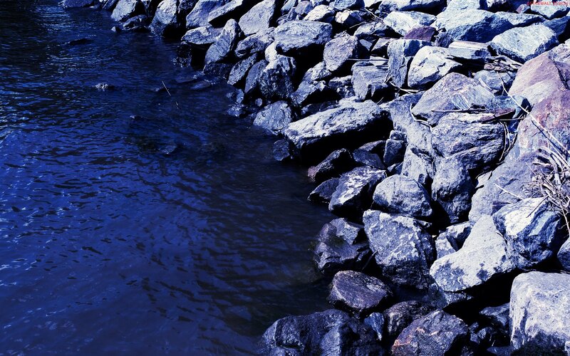 Blue-tinted Rocks and Water