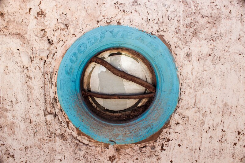 Blue Tire Window