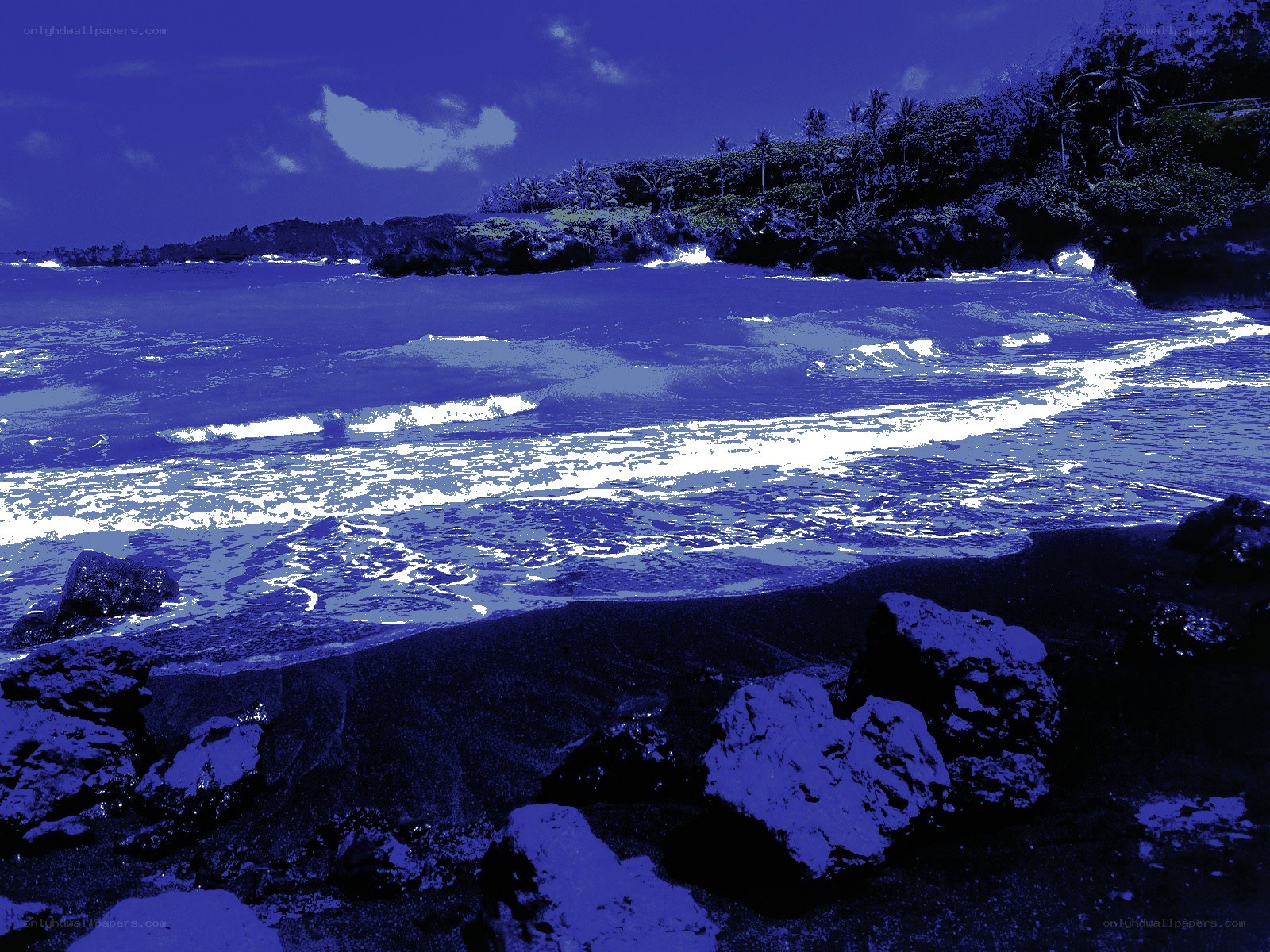 blue-toned coastal landscape