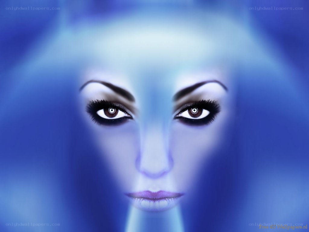 blue-toned digital portrait