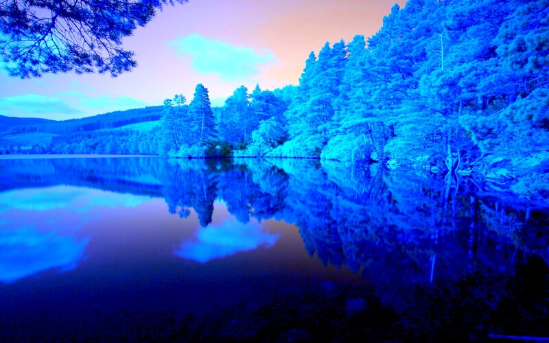 Blue-toned Lake Landscape — Blue
