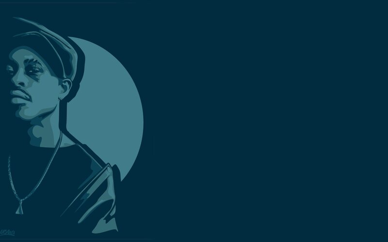 blue-toned portrait illustration