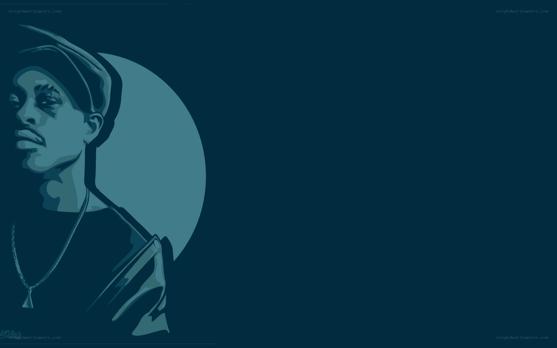 blue-toned portrait illustration