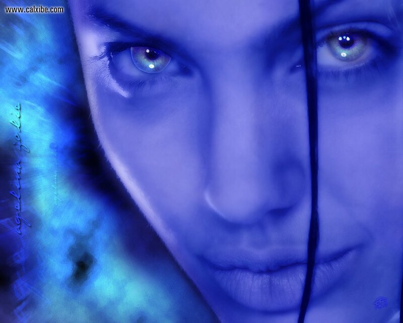 blue-toned portrait of a woman