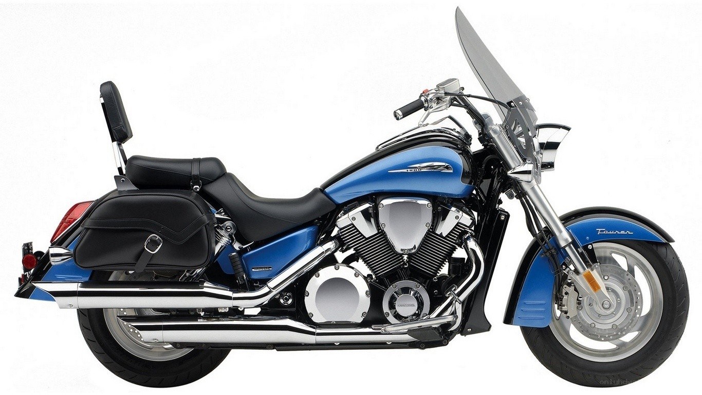 blue touring motorcycle