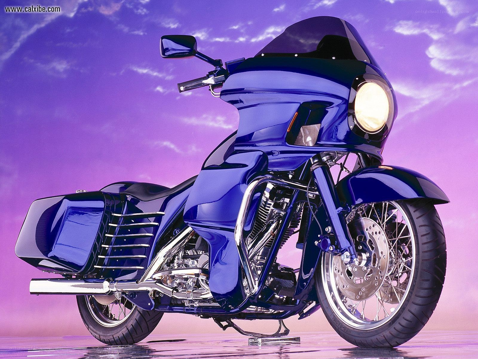 blue touring motorcycle