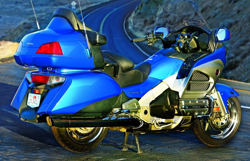 Blue Touring Motorcycle — Dramatic, Afternoon