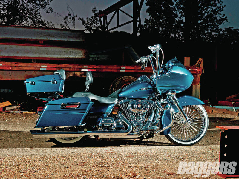 Blue Touring Motorcycle — Dramatic
