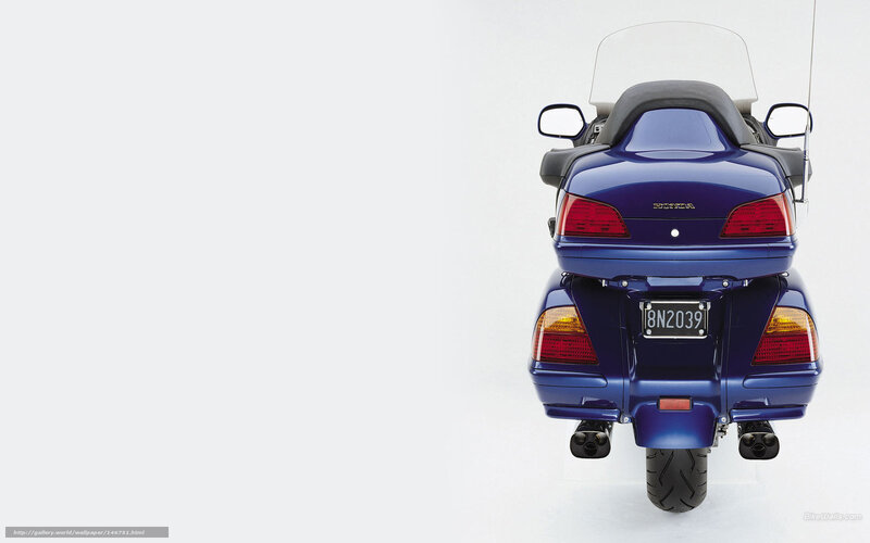 Blue Touring Motorcycle — Neutral, Photograph, Rear View