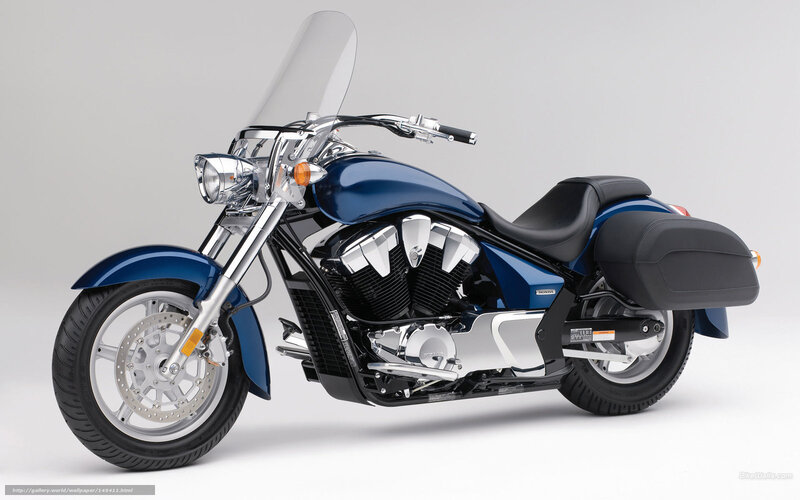 Blue Touring Motorcycle — Neutral, Photograph, Saddlebags, Windshield, Chrome Engine
