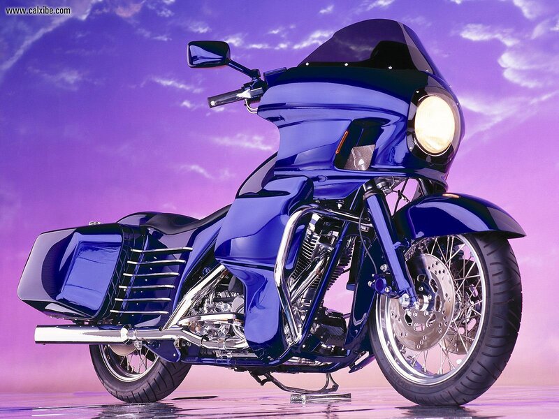 Blue Touring Motorcycle — Purple