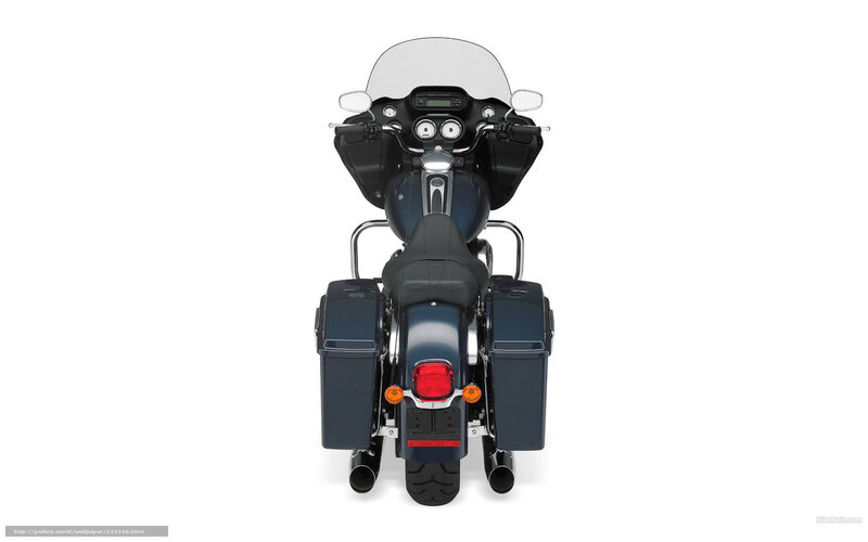 blue touring motorcycle rear view