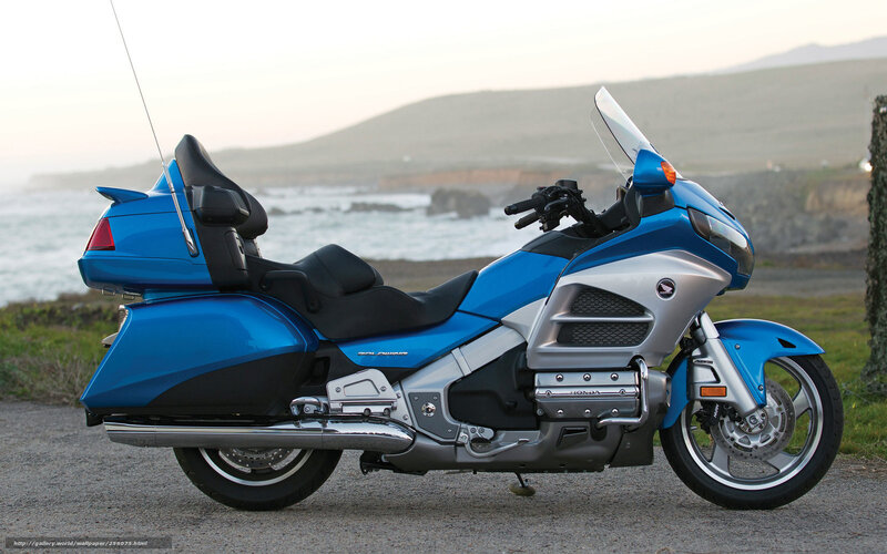 Blue Touring Motorcycle — Serene, Sunset, Photograph