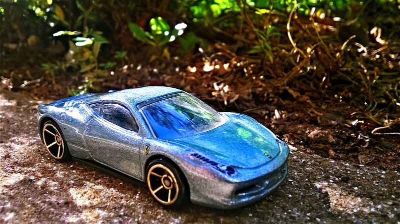 Blue Toy Car on Ground