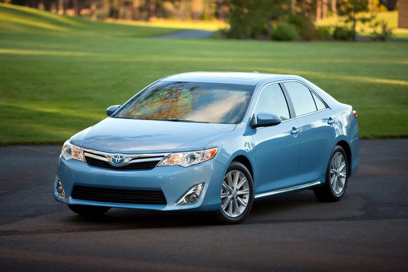 Blue Toyota Camry on a driveway