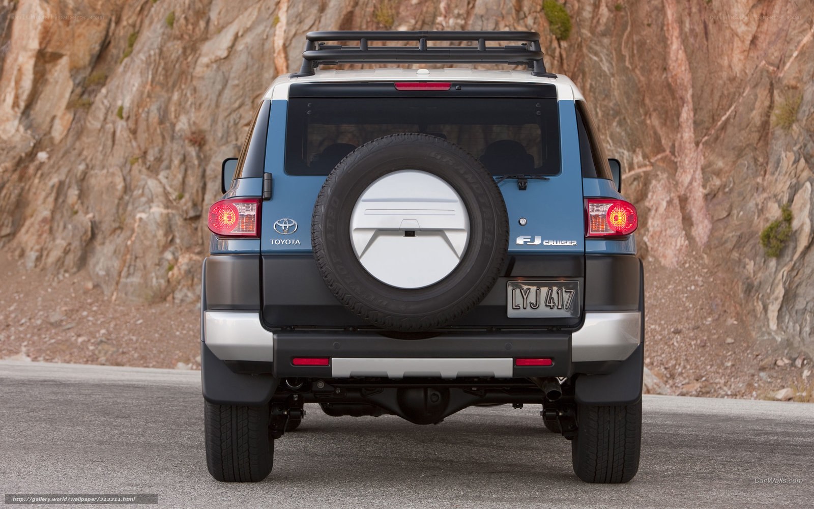 Blue Toyota FJ Cruiser rear view