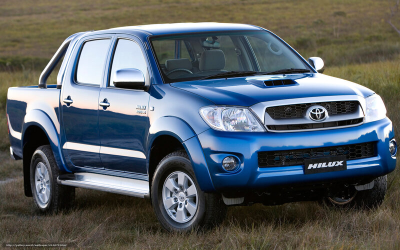 Blue Toyota Hilux pickup truck