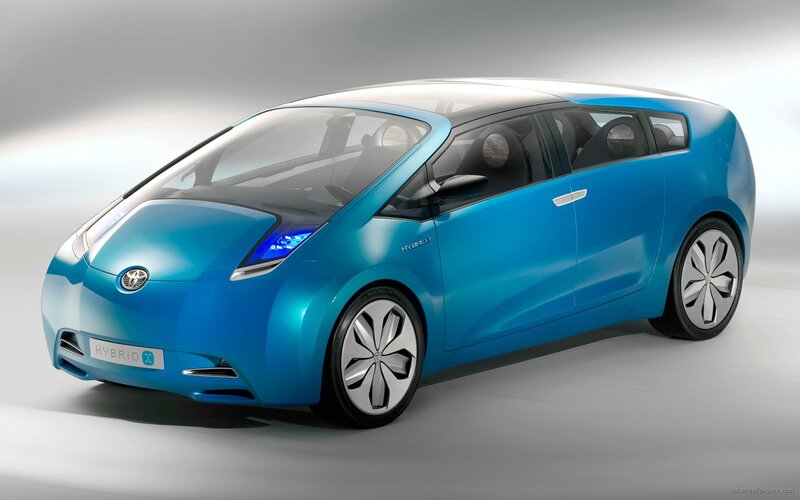 Blue Toyota Hybrid Concept Car