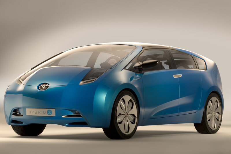 Blue Toyota Hybrid concept car