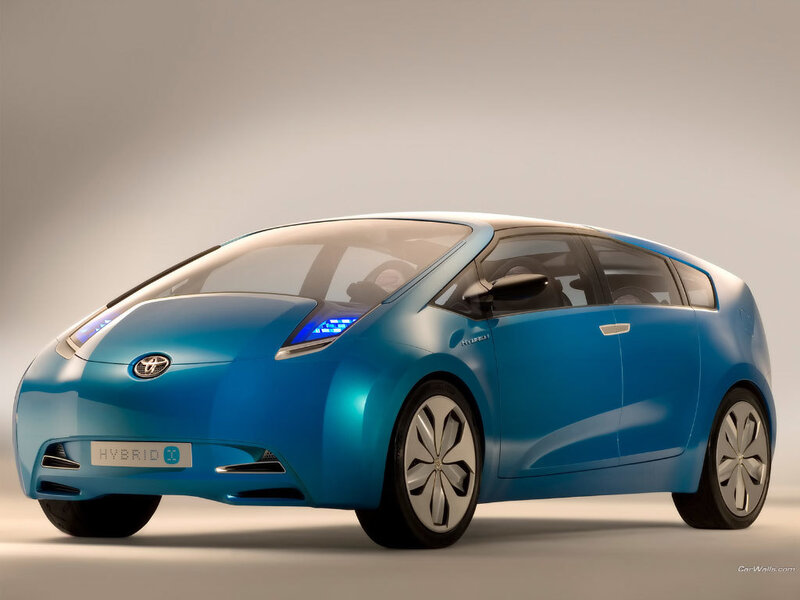 Blue Toyota Hybrid concept car